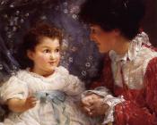 Mrs George Lewis and Her Daughter Elizabeth - 劳伦斯·阿尔玛·塔德玛